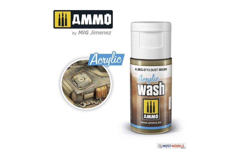 AMMO MIG 0713 Acrylic Wash Dust - 15ml - Mig0713 acrylic wash dust wash - MIG0713-XS