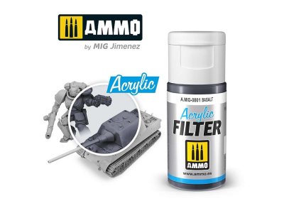 AMMO MIG 0801 Acrylic Filter Basalt - 15ml - Mig0801 - MIG0801-XS