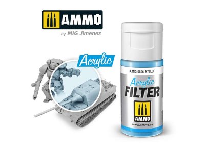 AMMO MIG 0806 Acrylic Filter Sky Blue - 15ml - Mig0806 acrylic filter sky blue - MIG0806-XS