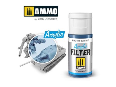 AMMO MIG 0808 Acrylic Filter Marine Blue - 15ml - Mig0808 acrylic filter marine blue - MIG0808-XS