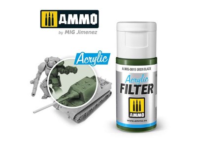 AMMO MIG 0815 Acrylic Filter Green Black - 15ml - Mig0815 acrylic filter green black - MIG0815-XS