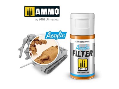 AMMO MIG 0818 Acrylic Filter Orange - 15ml - Mig0818 acrylic filter orange - MIG0818-XS