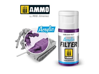 AMMO MIG 0819 Acrylic Filter Violet - 15ml - Mig0819 acrylic filter violet - MIG0819-XS