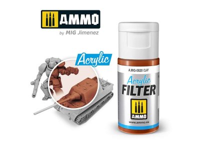 AMMO MIG 0820 Acrylic Filter Clay - 15ml - Mig0820 acrylic filter clay - MIG0820-XS