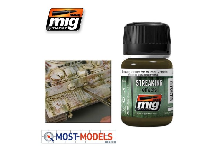 AMMO MIG 1205 Streaking Grime For Winter Vehicles - Mig1205 1 - MIG1205-XS