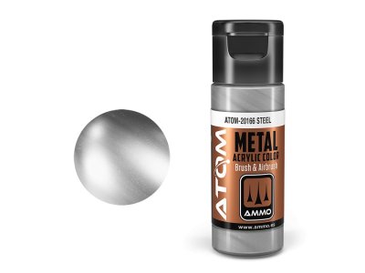AMMO MIG 20166 ATOM - Metallic Steel - Acryl - 20ml - Mig20166 xs - MIG20166-XS