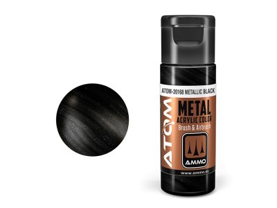 AMMO MIG 20168 ATOM - Metallic Black - Acryl - 20ml - Mig20168 xs - MIG20168-XS