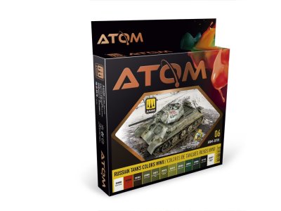 AMMO MIG 20705 ATOM - Russian Tanks WWII Colors - Acryl Set 12x20ml - Mig20705 xs - MIG20705-XS