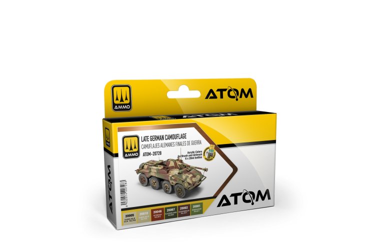 AMMO MIG 20728 ATOM - Late German Camouflage Colors - Acrylic Set 6x20ml - Mig20728 xs 1 - MIG20728-XS