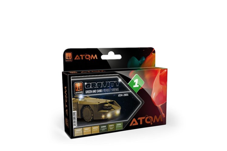 AMMO MIG 20804 ATOM - Gravity Set 1 - Green and Sand Colors - Acrylic Set 6x20ml - Mig20804 xs - MIG20804-XS