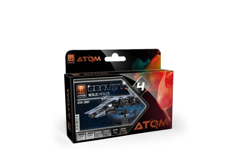 AMMO MIG 20807 ATOM - Gravity Set 4 - Metallic Colors - Acrylic Set 6x20ml - Mig20807 xs - MIG20807-XS