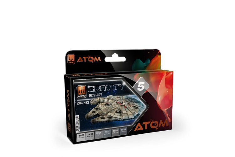 AMMO MIG 20808 ATOM - Gravity Set 5 - Grey Colors - Acrylic Set 6x20ml - Mig20808 xs - MIG20808-XS