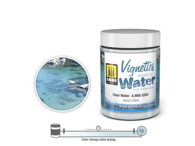 AMMO MIG 2245 Clear Water - Vignettes Acrylic Texture - 100ml - Mig2245 clear water 100ml - MIG2245