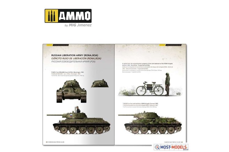 AMMO MIG 6145 T-34 Colours Camouflage Patterns WWII - English - Mig6145 6 t 34 colors t 34 tank camouflage patterns in wwii multilingual - MIG6145-XS