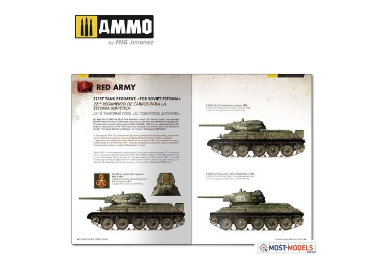 AMMO MIG 6145 T-34 Colours Camouflage Patterns WWII - English - Mig6145 8 t 34 colors t 34 tank camouflage patterns in wwii multilingual - MIG6145-XS