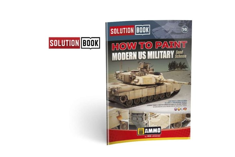 AMMO MIG 6512 Solution Book - How to Paint Modern US Military Sand Scheme - Mig6512 how to paint modern us military sand scheme solution book 1 - MIG6512-XS