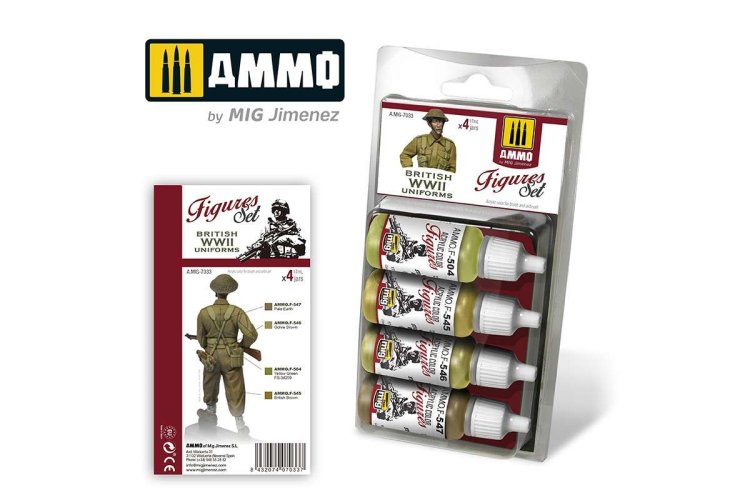 AMMO MIG 7033 British Uniforms WWII - Acryl Set - Mig7033 1 - MIG7033-XS