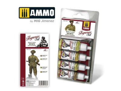 AMMO MIG 7033 British Uniforms WWII - Acryl Set - Mig7033 - MIG7033-XS