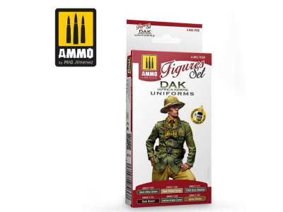 AMMO MIG 7038 DAK Uniforms Africa Korps Figures - Acryl Set - Mig7038 dak uniforms africa korps figures set - MIG7038-XS