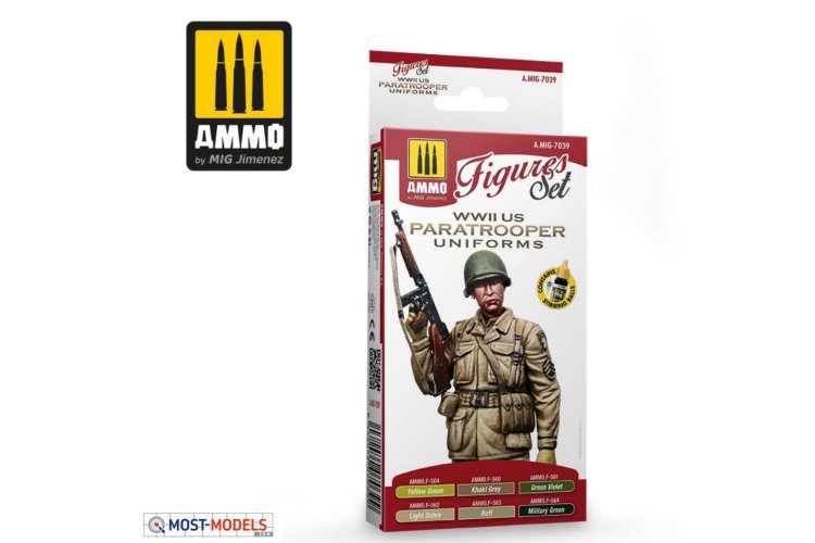 AMMO MIG 7039 WWII US Paratrooper Uniforms - Acryl Set - Mig7039 wwii us paratroopers uniforms 1 - MIG7039-XS