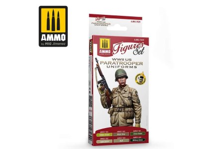 AMMO MIG 7039 WWII US Paratrooper Uniforms - Acryl Set - Mig7039 wwii us paratroopers uniforms - MIG7039-XS