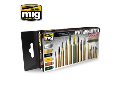 AMMO MIG 7124 WWII Ammunition Colors - Acryl set - Mig7124  - MIG7124-XS