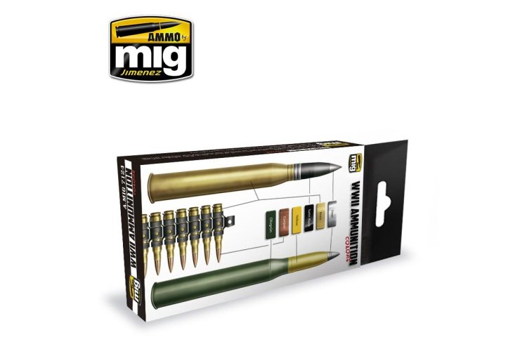 AMMO MIG 7124 WWII Ammunition Colors - Acryl set - Mig7124 0 - MIG7124-XS