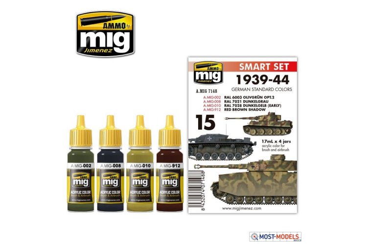 AMMO MIG 7148 German Standard Colors 1939-1944 - Acryl set - Mig7148 1 - MIG7148-XS