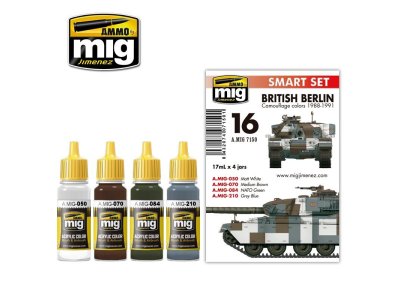 AMMO MIG 7150 British Berlin Camo Colors 1988-1991 - Acryl set - Mig7150 - MIG7150-XS