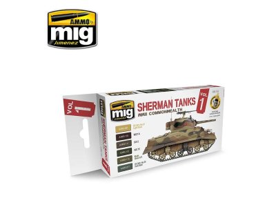 AMMO MIG 7169 Sherman Tanks Vol.1 (WWII Commonwealth) - Acryl Set - Mig7169wwii commonwealth sherman tanks - MIG7169-XS