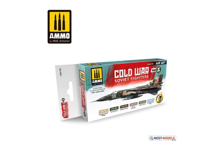 AMMO MIG 7240 Cold War Vol1 Soviet Fighters - Acryl Set - Mig7240 cold war vol 1 soviet fighters set 1 - MIG7240-XS