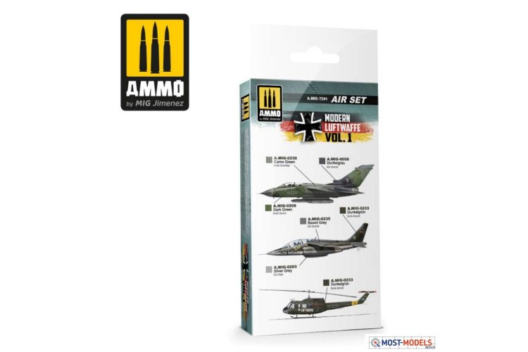 AMMO MIG 7241 Modern Luftwaffe Vol 1 - Acryl Set - Mig7241 1 modern luftwaffe vol 1 set - MIG7241-XS