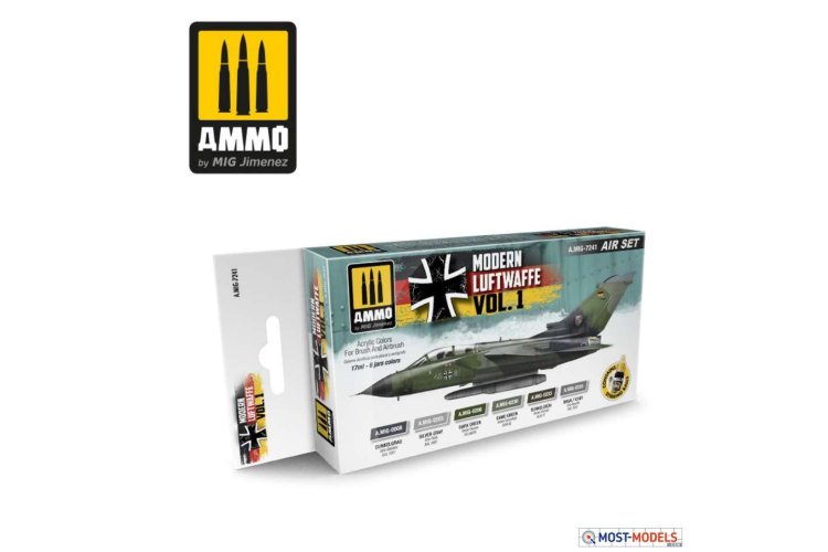 AMMO MIG 7241 Modern Luftwaffe Vol 1 - Acryl Set - Mig7241 modern luftwaffe vol 1 set 1 - MIG7241-XS