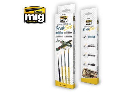 AMMO MIG 7603 Chipping & Detailing Brush Set - Mig7603 - MIG7603-XS