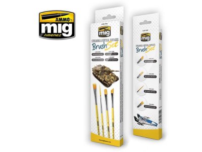 AMMO MIG 7604 Streaking & Vertical Surfaces Brush Set - Mig7604 - MIG7604-XS