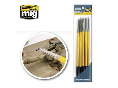 AMMO MIG 7606 Rubber Brush Set - Mig7606rubber brush set - MIG7606-XS