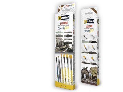 AMMO MIG 7612 Extreme Weathering Diorama - Brush Set - Mig7612 - MIG7612-XS