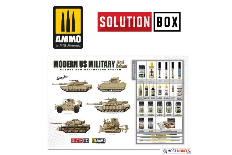 AMMO MIG 7712 Modern US Military Sand Scheme - Solution Box - Mig7712 1 solution box modern us military sand scheme  - MIG7712