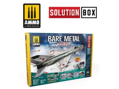 AMMO MIG 7721 How to Paint Bare Metal Aircraft - Solution Box - Mig7721 how to paint bare metal aircraft colors and weathering system solution box - MIG7721