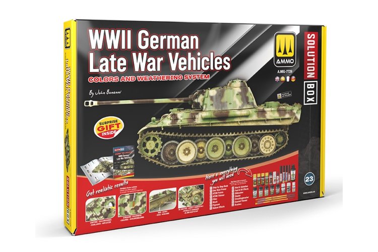 AMMO MIG 7729 WWII German Late War Vehicles - Paint and Weathering System - Solution Box - Mig7729 1 - MIG7729