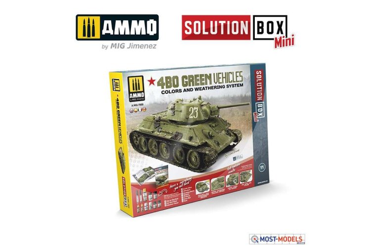 AMMO MIG 7900 4BO Green Vehicles - Solution Box - Mig7900 solution box mini 4bo green vehicles 1 - MIG7900