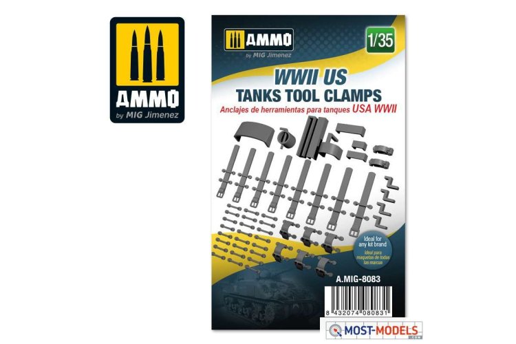 1:35 AMMO MIG 8083 WWII US Tanks Tool Clamps - Mig8083wwii us tanks tool clamps scale 1 - MIG8083