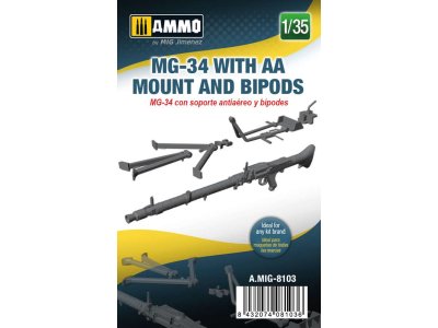 1:35 AMMO MIG 8103 MG-34 With AA Mount and Bipods - Mig8103 - MIG8103