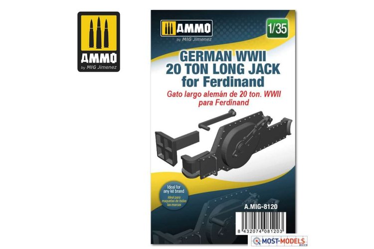 1:35 AMMO MIG 8120 GERMAN WWII 20 TON LONG JACK for Ferdinand - Mig8120 135 german wwii 20 ton long jack for ferdinand 1 - MIG8120