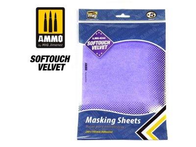AMMO MIG 8244 Softouch Velvet Masking Sheets - 5pc - 280x195mm - Mig8244 softouch velvet masking sheets 280x195 mm  - MIG8244-XS