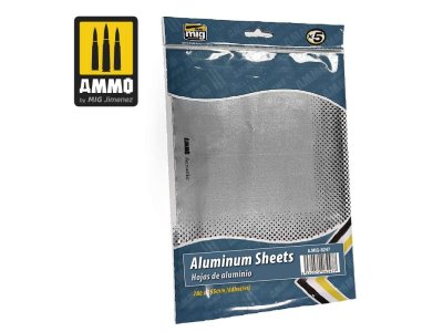 AMMO MIG 8247 Aluminium Sheets 280x195mm - 5pc - Mig8247 aluminium sheets 280x195 mm  - MIG8247-XS