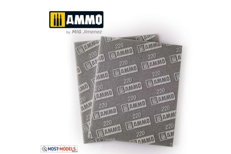 AMMO MIG 8557 Sanding Sponge Sheet - 220 grit - Mig8557 sanding sponge sheet 220 1 - MIG8557-XS