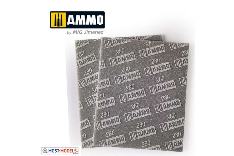 AMMO MIG 8558 Sanding Sponge Sheet - 280 grit - Mig8558 sanding sponge sheet 280 1 - MIG8558-XS