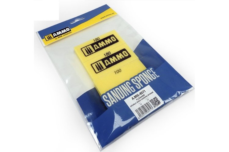 AMMO MIG 8571 Flex and Double Sided Sanding Sponge - 100+180 grit - Mig8571 flexand double sided sanding sponge 1 - MIG8571-XS