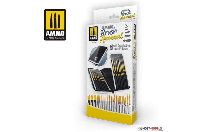 AMMO MIG 8580 Brush Arsenal - Brush Organizer and Protective Storage - Mig8580 ammo brush arsenal brush organization protective storage 1 - MIG8580